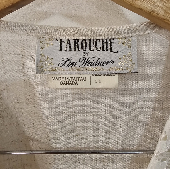 VTG | Farouche Double Breasted Flax Blazer with Lace Detailing, Size Large - Picture 2 of 6